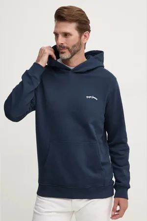 Pepe Jeans Bluza bawełniana SOMERTON męska kolor z kapturem z nadrukiem PM582725