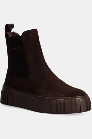 GANT Sztyblety zamszowe Snowmont damskie kolor na platformie lekko ocieplone 29553786 G896