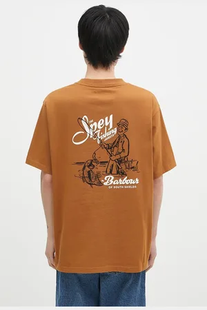 Barbour T-shirt bawełniany Bayard OS Graphic męski kolor z nadrukiem MTS1337