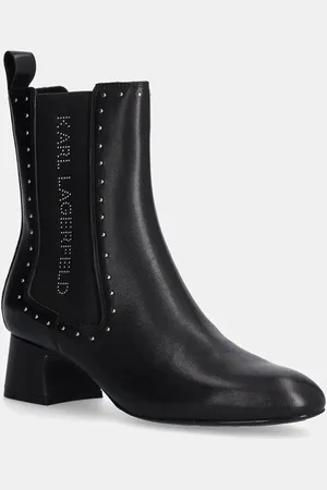 Karl Lagerfeld Sztyblety skórzane BONNIE damskie kolor na słupku KL30364