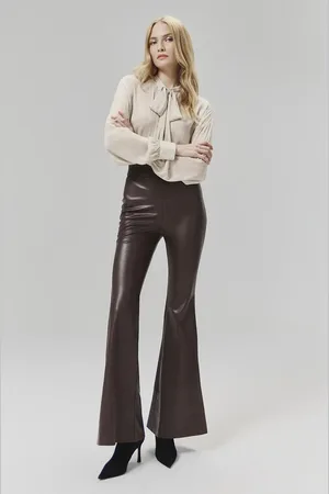 ANSWEAR Lab spodnie damskie kolor dzwony high waist