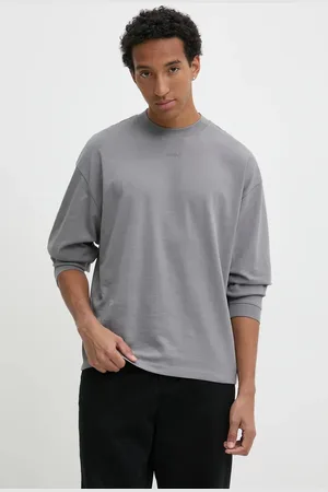 HUGO BOSS Longsleeve bawełniany kolor gładki
