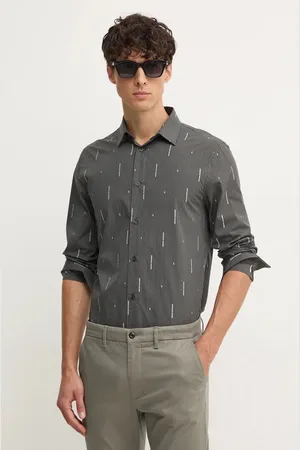 Armani Exchange Koszula bawełniana męska kolor slim z kołnierzykiem klasycznym 6DZC06 ZN5DZ