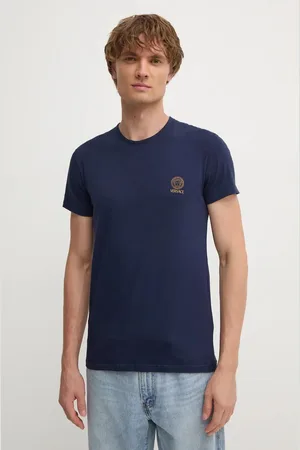 VERSACE T-shirt bawełniany męski kolor z nadrukiem AUU01005 1A10011