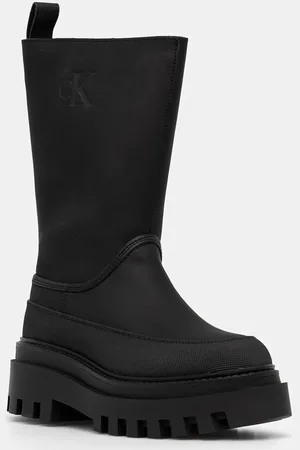 Calvin Klein Kalosze FLATFORM RAINBOOT HIGH MG R damskie kolor YW0YW01559