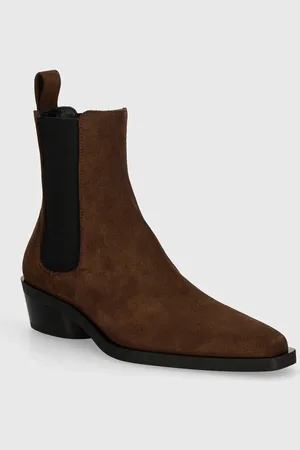 Proenza Schouler Sztyblety zamszowe Bronco damskie kolor na płaskim obcasie PS41030A