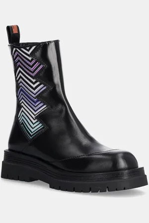 Missoni Botki Kaya damskie kolor na płaskim obcasie MW50_050