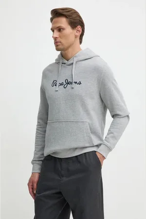 Pepe Jeans Bluza bawełniana NEW JOE HOODIE męska kolor z kapturem z aplikacją PM582716