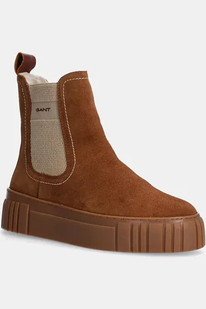 GANT Sztyblety zamszowe Snowmont damskie kolor na platformie lekko ocieplone 29553786 G45
