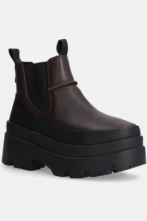 UGG Sztyblety skórzane Brisbane Chelsea damskie kolor na platformie 1167932-BCDR