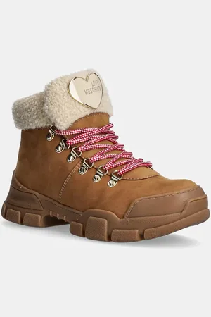 Moschino Buty damskie kolor na płaskim obcasie lekko ocieplone JA15484G0LIPA20A