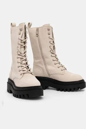 Calvin Klein Botki FLATFORM LACE UP BOOT MG NB damskie kolor na platformie YW0YW01683