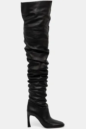 Michael Kors Kozaki skórzane Kelsea damskie kolor na szpilce 40F4KLHB5L.001