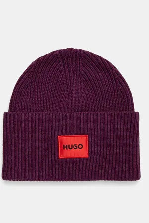 HUGO BOSS Czapka wełniana kolor z grubej dzianiny wełniana