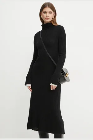 Pinko Sukienka wełniana kolor midi rozkloszowana 104470 A278