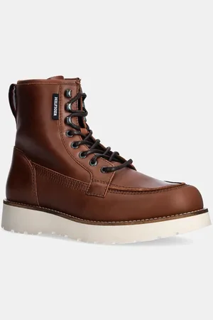 Tommy Hilfiger Buty skórzane TH AMERICAN PREM CHECK LTH BOOT męskie kolor FM0FM05194