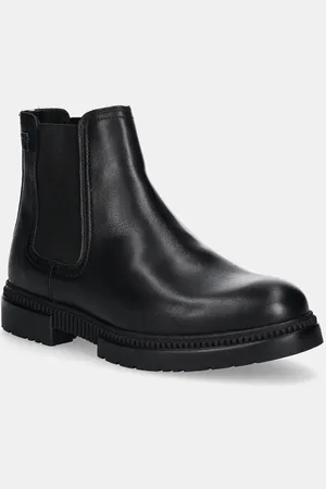 Tommy Hilfiger Sztyblety skórzane COMFORT TL TEXTURE LTH CHELSEA męskie kolor FM0FM05181