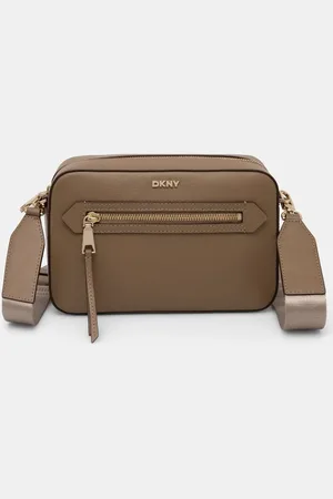 DKNY Torebka skórzana kolor brązowy R42E3E22
