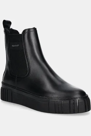 GANT Sztyblety skórzane Snowmont damskie kolor na platformie ocieplone 29551787 G00