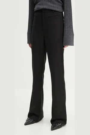 Gestuz Spodnie damskie kolor dzwony high waist 10905924