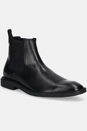 HUGO BOSS Sztyblety skórzane Gryff męskie kolor 50529072