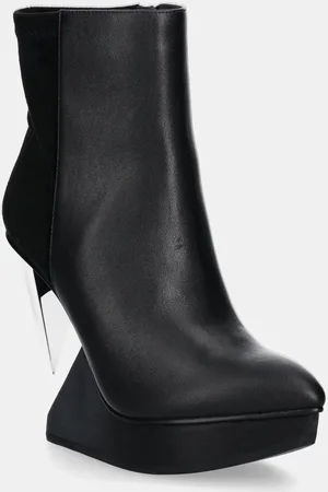 united nude Botki skórzane Edge Bootie damskie kolor na koturnie 1085622916