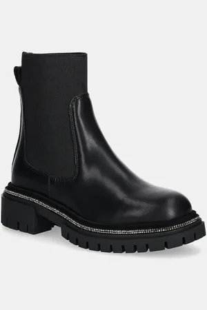 Steve Madden Sztyblety skórzane Offline damskie kolor na platformie SM11003485