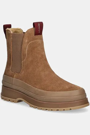 GANT Sztyblety zamszowe Wintly damskie kolor na platformie lekko ocieplone 29553795 G447