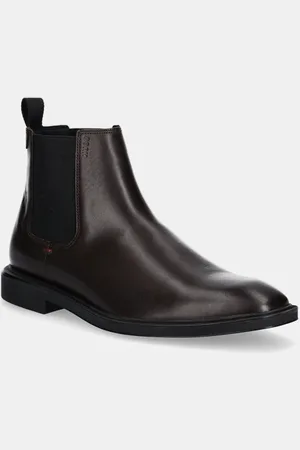 HUGO BOSS Sztyblety skórzane Gryff męskie kolor 50529072