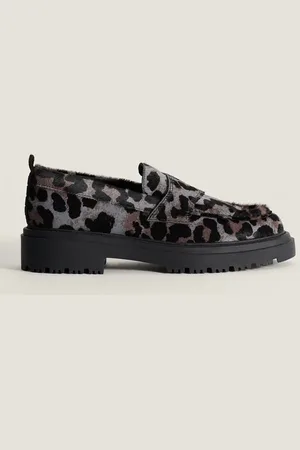 HOFF Mokasyny skórzane MOCASIN LEOPARD GRIS damskie kolor na płaskim obcasie 22428003