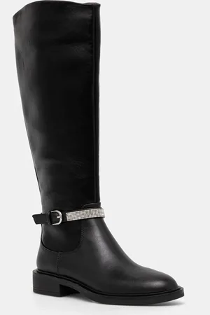 Steve Madden Kozaki Riggs damskie kolor na płaskim obcasie SM11003416