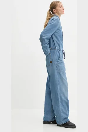 G-Star Kombinezon jeansowy kolor bawełniany z kołnierzykiemm D25300-D777