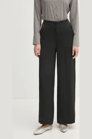 DKNY Spodnie damskie kolor szerokie high waist P4GKAX76