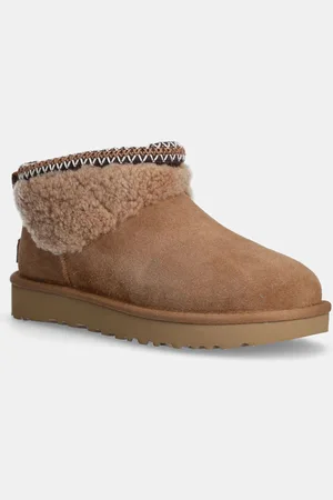 UGG śniegowce zamszowe Classic Ultra Mini Maxi Curly kolor 1158263-CHE