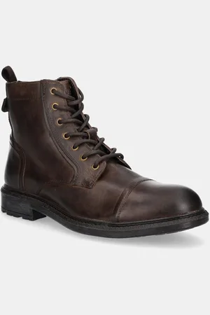 Jeep Buty skórzane WOODLAND BOOT męskie kolor JM42040A
