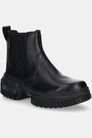 sorel Sztyblety skórzane ONA AVE CHELSEA BOOT WP damskie kolor na platformie 2102161010