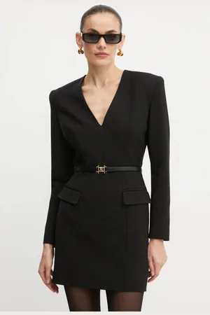 Elisabetta Franchi Sukienka z domieszką wełny kolor mini rozkloszowana AB63747E2