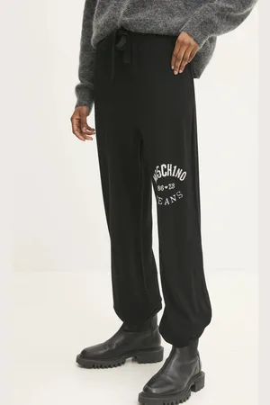 Moschino Spodnie dresowe wełniane kolor z aplikacją J0380 8700