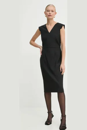 HUGO BOSS Sukienka wełniana kolor mini dopasowana 50535279