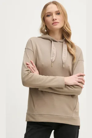 JOOP! Bluza damska kolor z kapturem gładka