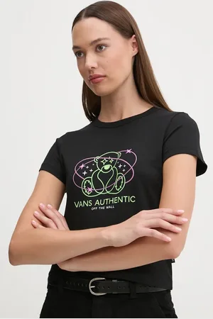 Vans T-shirt bawełniany damski kolor VN000KGCBLK1
