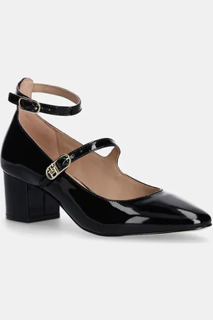 Tommy Hilfiger Czółenka skórzane PUMP DOUBLE STRAP PATENT LEATHER kolor na słupku FW0FW08566