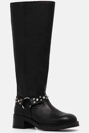 Steve Madden Kozaki skórzane Brenna damskie kolor na słupku SM11003351