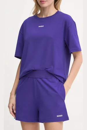 HUGO BOSS Szorty lounge kolor gładkie high waist