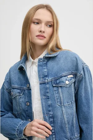 Calvin Klein Kurtka jeansowa damska kolor przejściowa oversize J20J224546