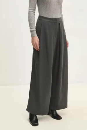 ANSWEAR Lab spodnie damskie kolor szerokie high waist