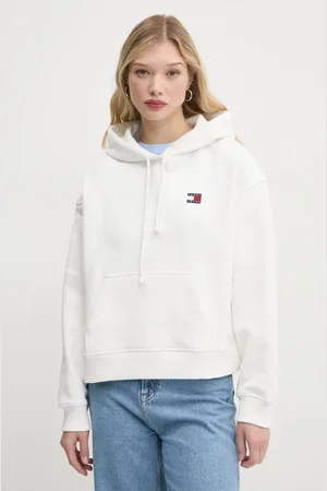 Tommy Hilfiger Bluza bawełniana damska kolor z kapturem z aplikacją DW0DW19414