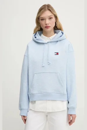 Tommy Hilfiger Bluza bawełniana damska kolor z kapturem z aplikacją DW0DW19414