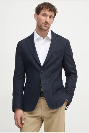 HUGO BOSS Marynarka z domieszką lnu kolor 50538028