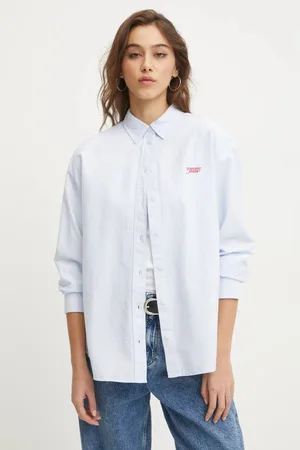 Tommy Hilfiger Koszula bawełniana damska kolor relaxed z kołnierzykiem klasycznym DW0DW19358
